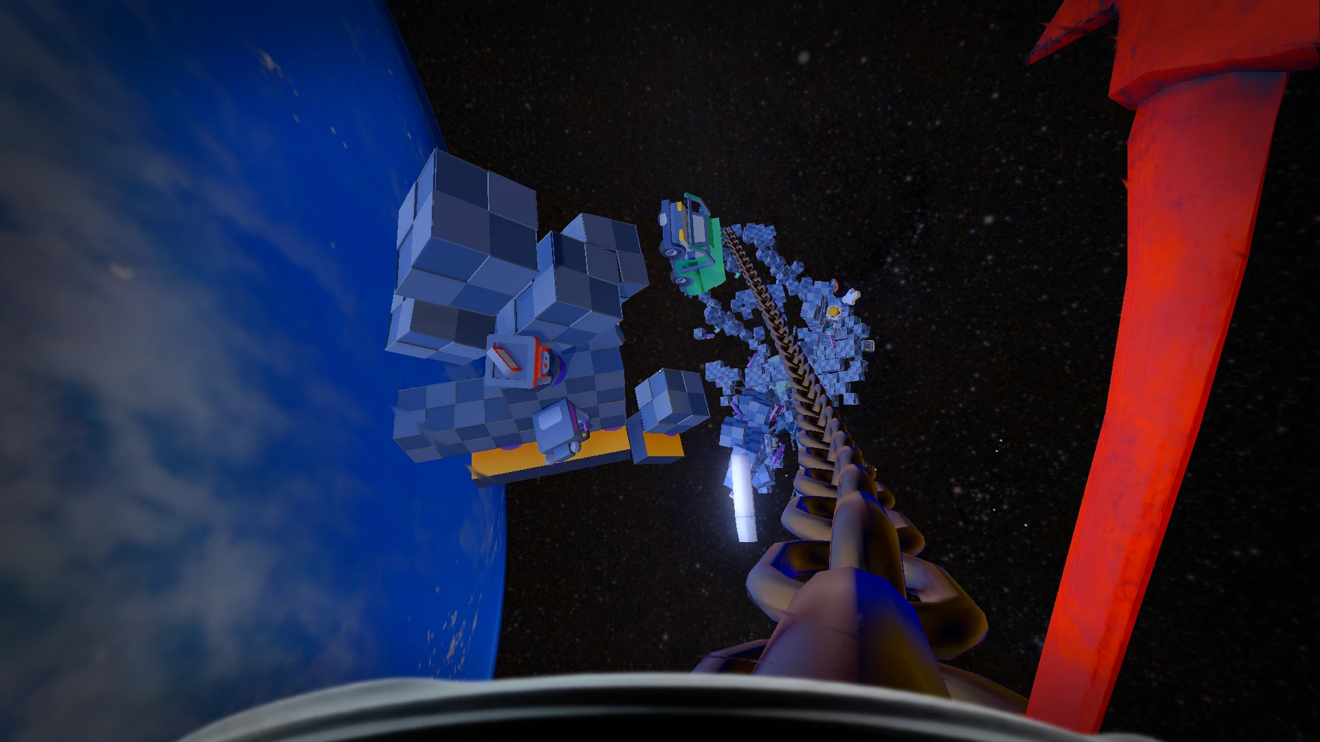 Struggle screenshot showing orbital structures
