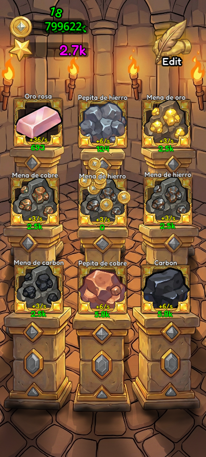 Tatara Forge mobile screenshot showing crafting progress